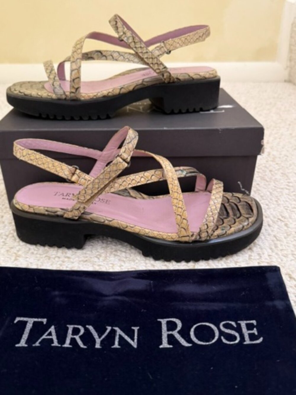 Taryn Rose Strap Leather Sandal